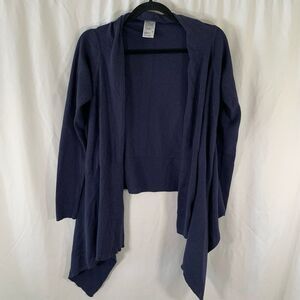 Tommy Bahama Cardigan Women's Small Blue Open Front Long Sleeve Cotton Blend